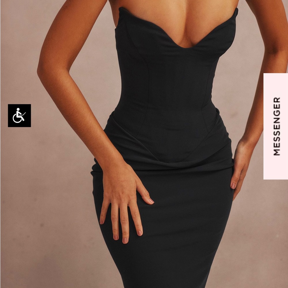 Black size S House of CB corset top fitted dress